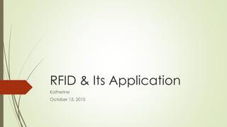 RFID & Its Application
Katherine
October 15, 2015
 