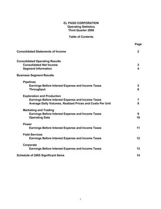 3Q2006OperatingStatistics