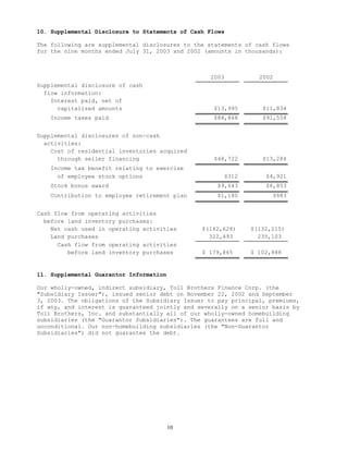  tollbrothers   10-Q_jul_2003