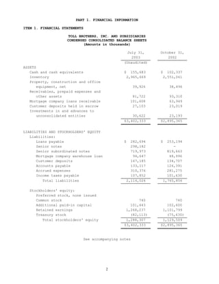  tollbrothers   10-Q_jul_2003