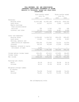 tollbrothers   10-Q_jul_2003