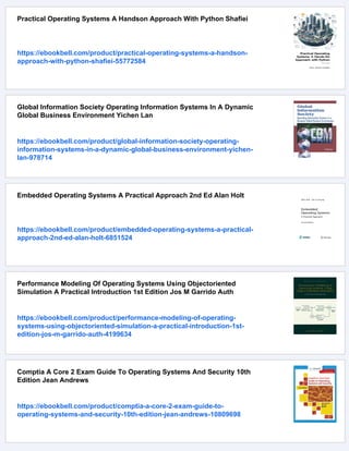 Operating Systems A Spiral Approach 1st Edition Ramez Elmasri | PDF