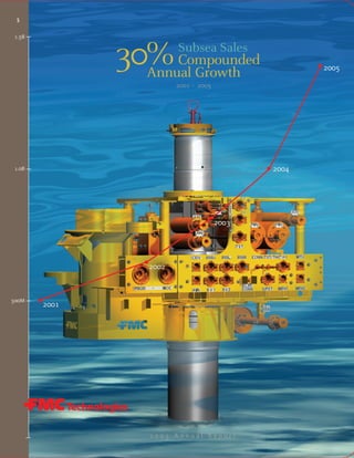 $

1.5B



              30% Compounded
                        Subsea Sales
                                                    2005
                Annual Growth
                        2001 – 2005




                                             2004
1.0B




                                      2003




                 2002



500M
       2001




                 2005 Annual Report
 