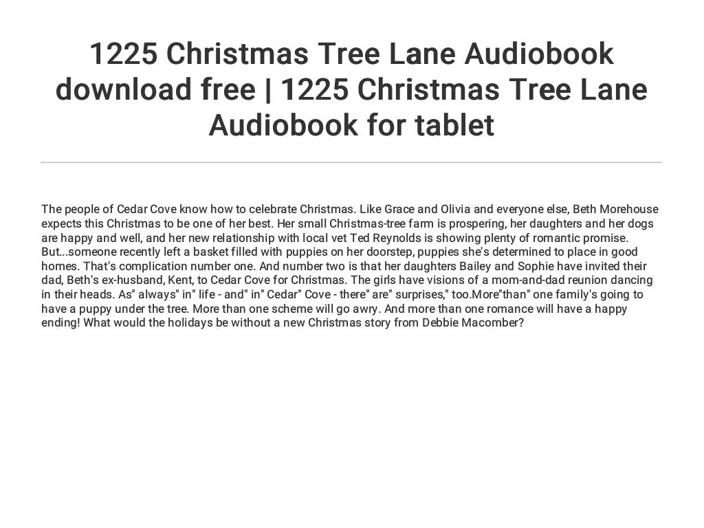 1225 Christmas Tree Lane Audiobook download free 1225 Christmas Tree