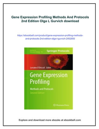 Gene Expression Profiling Methods And Protocols 2nd Edition Olga L ...