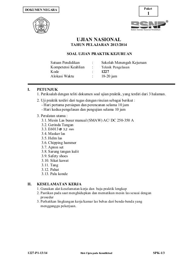 1227 P1 Spk Teknik Pengelasan 3 G
