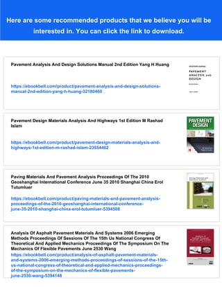 Pavement Analysis And Design 2nd Edition 2nd Edition Yang Hsien Huang | PDF