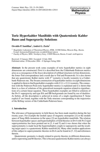 Communications In Mathematical Physics Volume 255 M Aizenman Chief ...