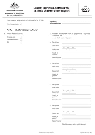Form 1229 Australia: Complete Guide for Parents and Guardians