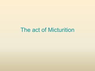 The act of Micturition
 