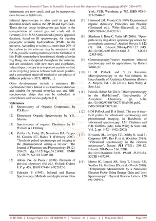 Applications of Infra Red Spectroscopy | PDF