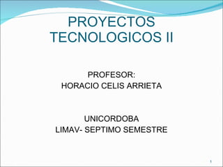 PROYECTOS TECNOLOGICOS II ,[object Object],[object Object],[object Object],[object Object]