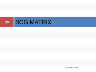 35   BCG MATRIX




                  6 October 2012
 