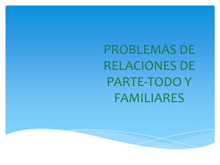 PROBLEMAS DE
RELACIONES DE
PARTE-TODO Y
FAMILIARES

 