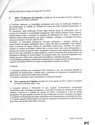 Comunicado de imprensa sobre Lourosa do PCP