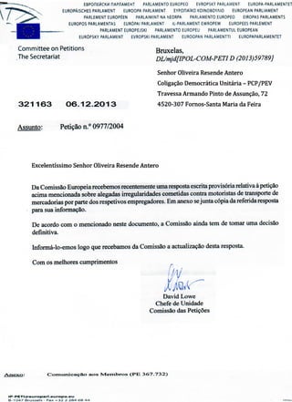 Comunicado de imprensa sobre Lourosa do PCP