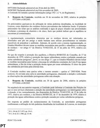 Comunicado de imprensa sobre Lourosa do PCP