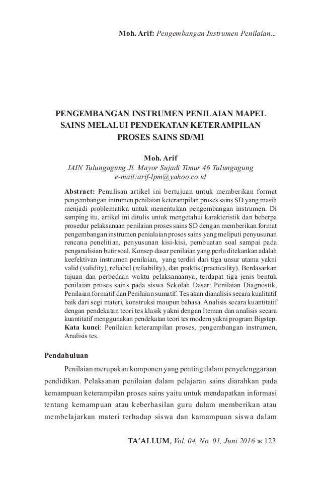 Pengembangan Instrumen Penilaian Mapel Sains Melalui Pendekatan Keter Pengembangan Instrumen Penilaian Mapel Sains Melalui Pendekatan Keter