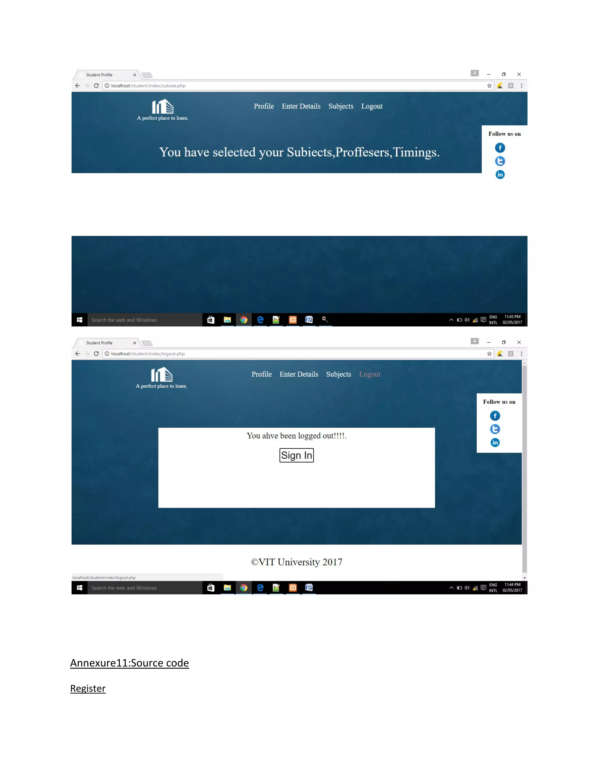 Annexure11:Source code
Register
 