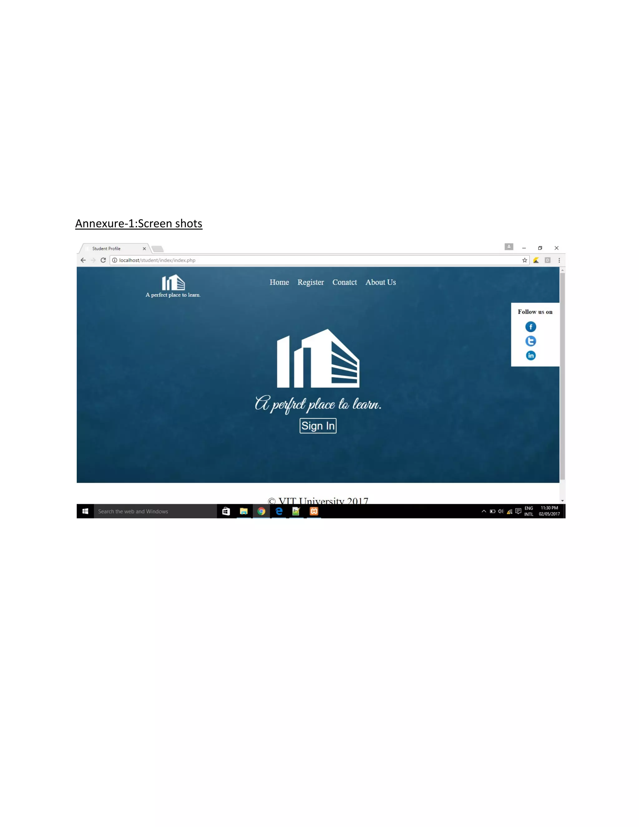 Annexure-1:Screen shots
 