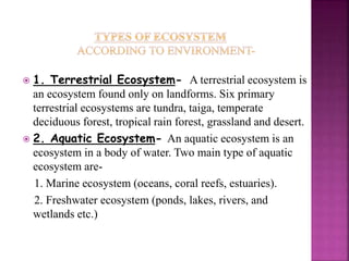 terrestrial ecosystem - definition, types, examples -... Ecology and Ecosystem | PPTX