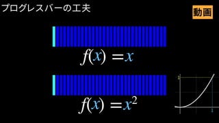 プログレスバーの工夫
f( ) =x x
f( ) = 2x x
動画
 