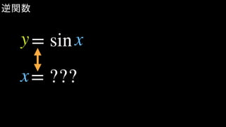 逆関数
= sin
= ???
y x
x
 