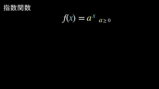 指数関数
f( ) = ≥ 0x xa a
 