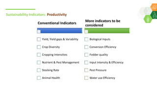 Criteria and indicators for developing a framework for assessment of sustainability of agricultural/farming systems with focus on rainfed agriculture- By Dr Shalander Kumar