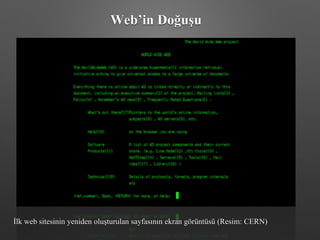 Web’in Doğuşu
İlk web sitesinin yeniden oluşturulan sayfasının ekran görüntüsü (Resim: CERN)
 