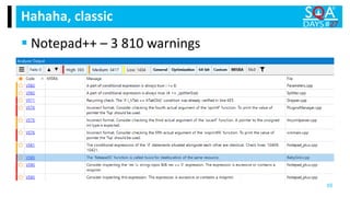 Hahaha, classic
 Notepad++ – 3 810 warnings
55
 