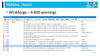 Hahaha, classic
 WinMerge – 6 830 warnings
56
 