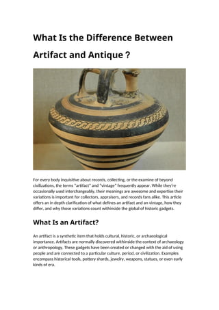 What Is the Difference Between Artifact and Antique？ | DOCX