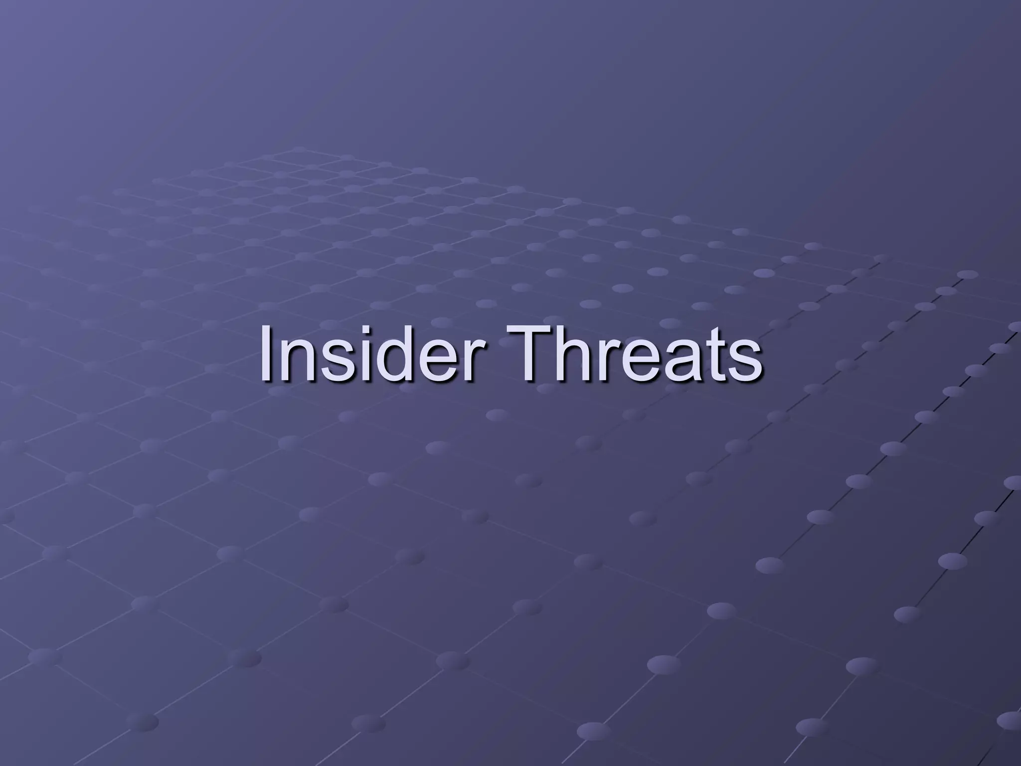Insider Threats
 