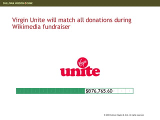 Virgin Unite will match all donations during Wikimedia fundraiser 