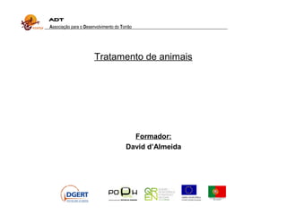 Formador:
David d’Almeida
Associação para o Desenvolvimento do Torrão
Tratamento de animais
 