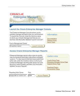 Starting Database Tools




Database Tools Overview 5-15
 