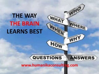 www.humanikaconsulting.com
THE WAY
THE BRAIN
LEARNS BEST
 