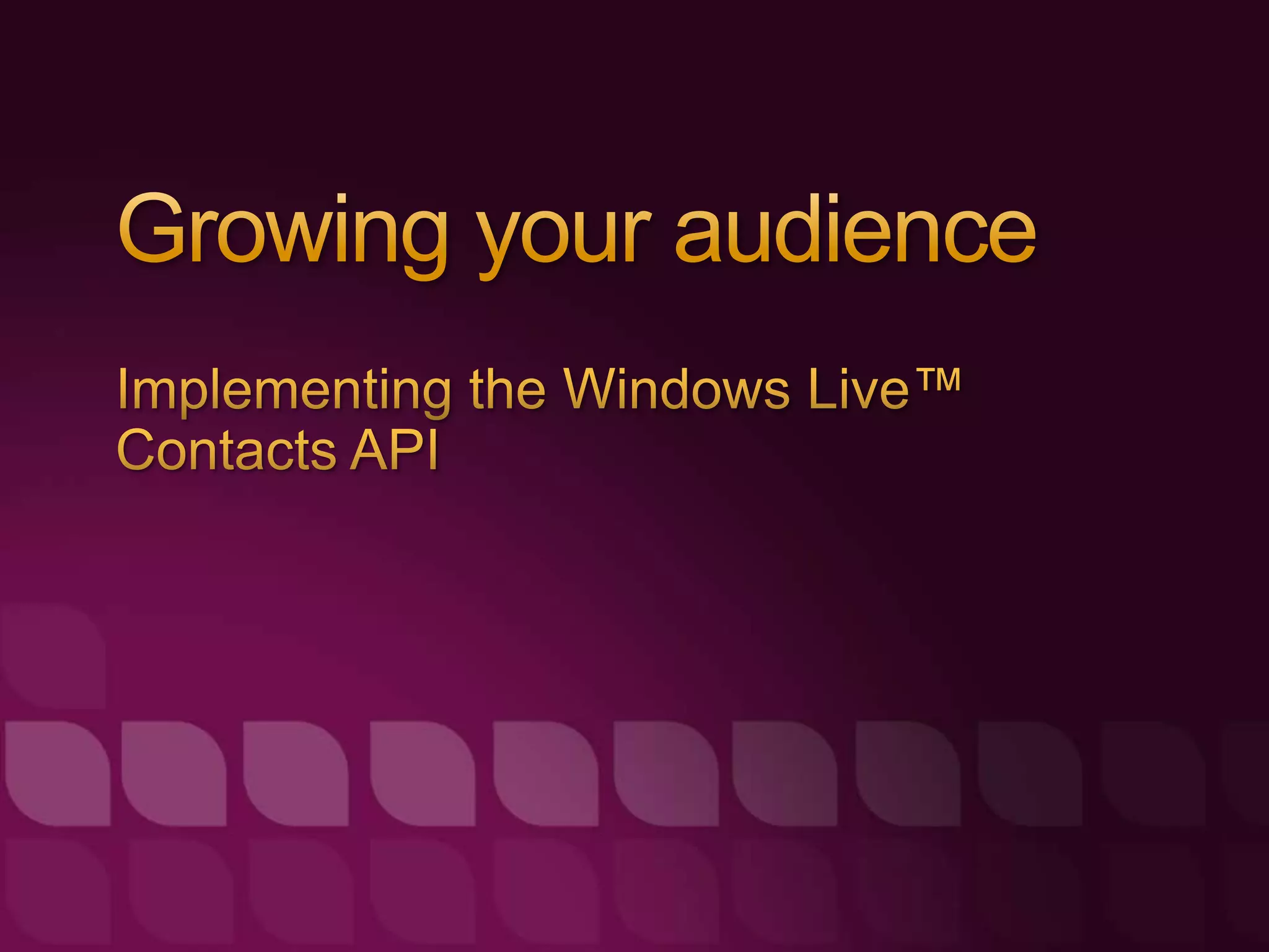 Developing with Windows Live