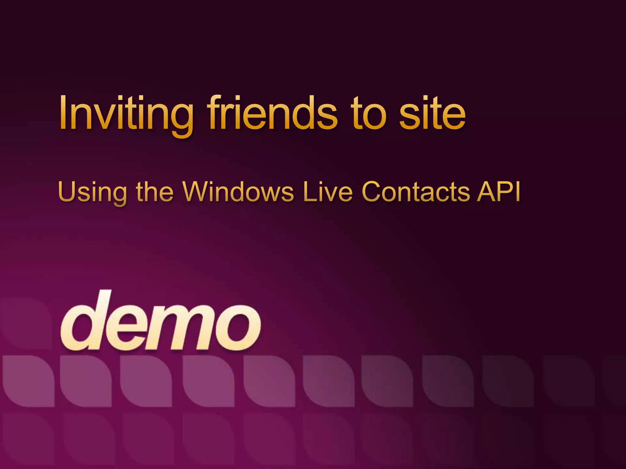 Developing with Windows Live