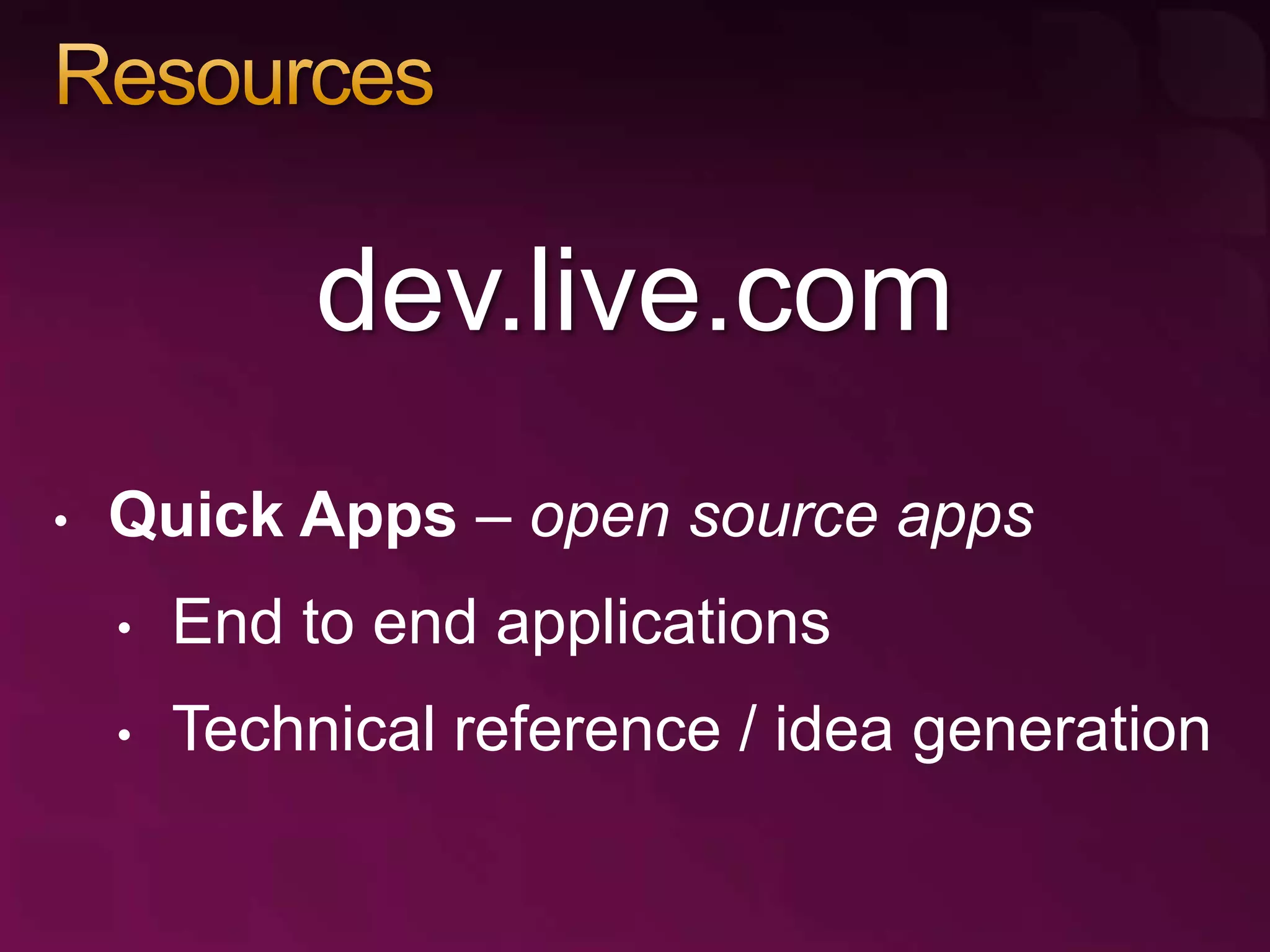 Developing with Windows Live