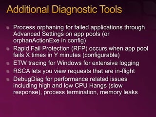 Everything You Need to Know about Diagnostics and Debugging on Microsoft Internet Information Services 7