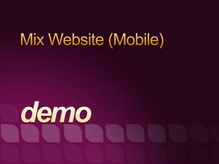 Using Microsoft Silverlight for Creating Rich Mobile User Experiences