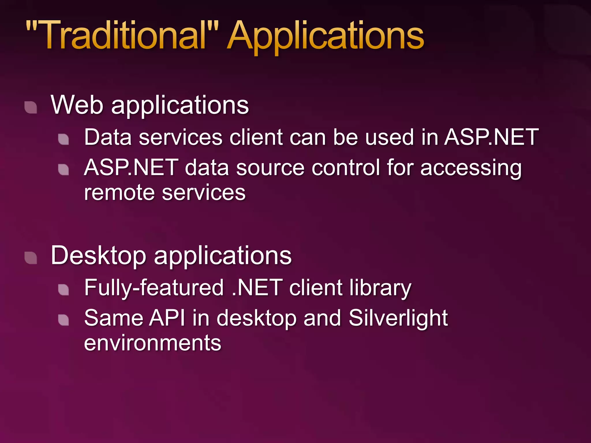 RESTful Data Services with the ADO.NET Data Services Framework