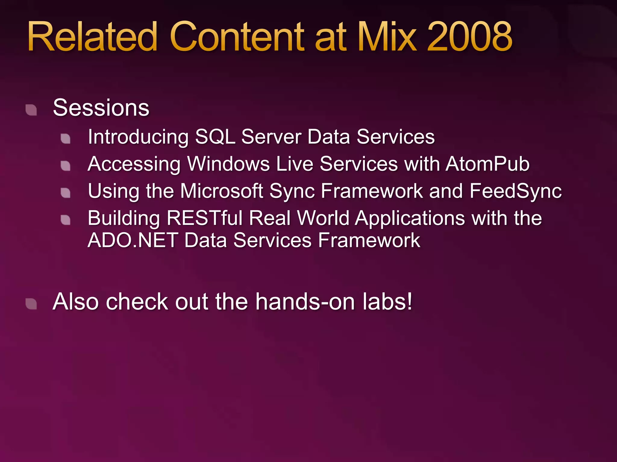 RESTful Data Services with the ADO.NET Data Services Framework