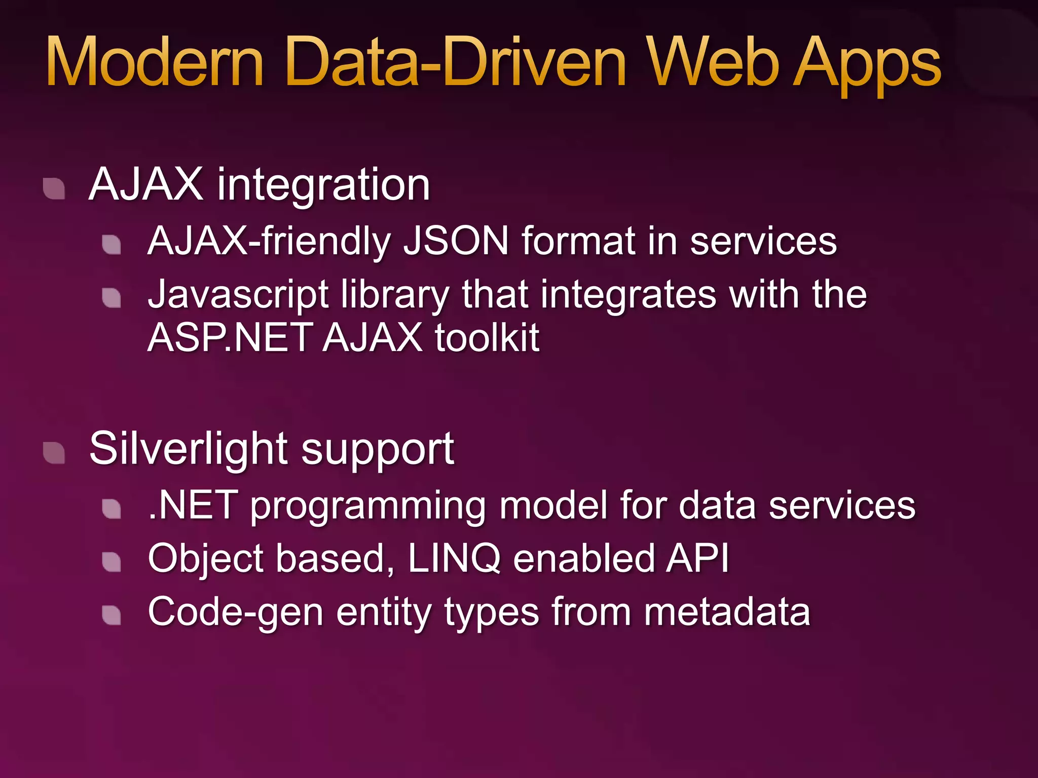 RESTful Data Services with the ADO.NET Data Services Framework