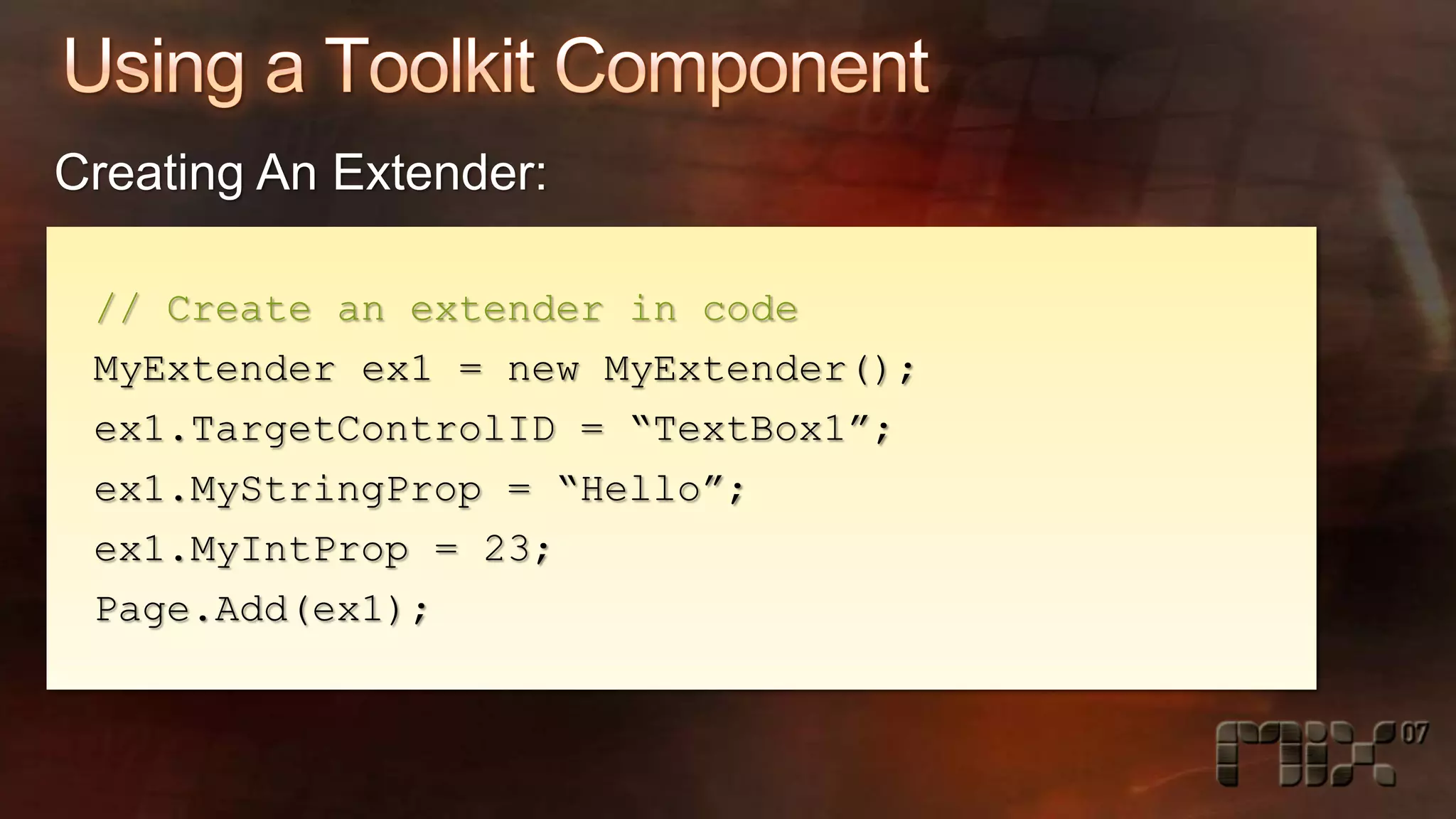 High-Speed Development with the AJAX Control Toolkit