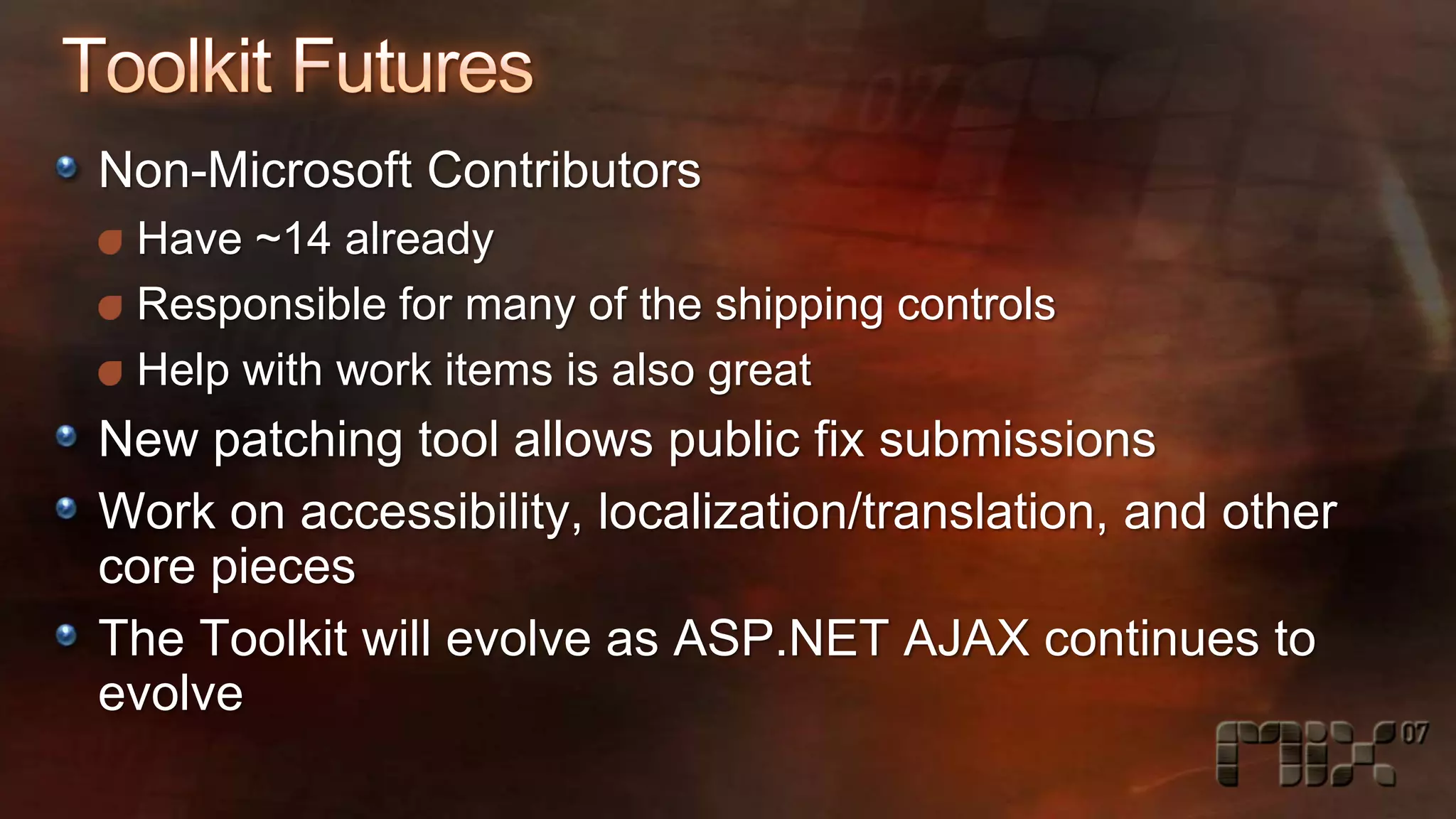 High-Speed Development with the AJAX Control Toolkit