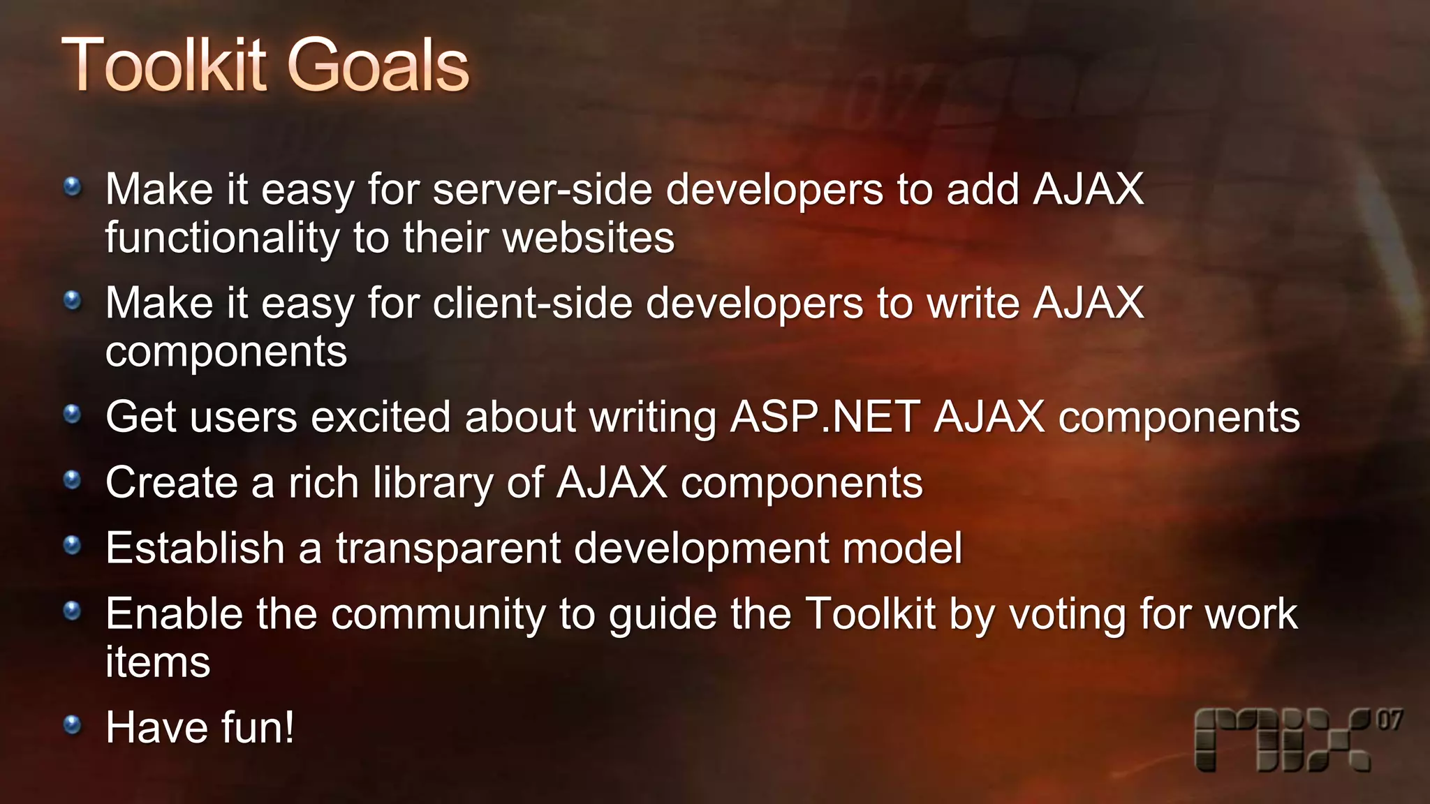 High-Speed Development with the AJAX Control Toolkit