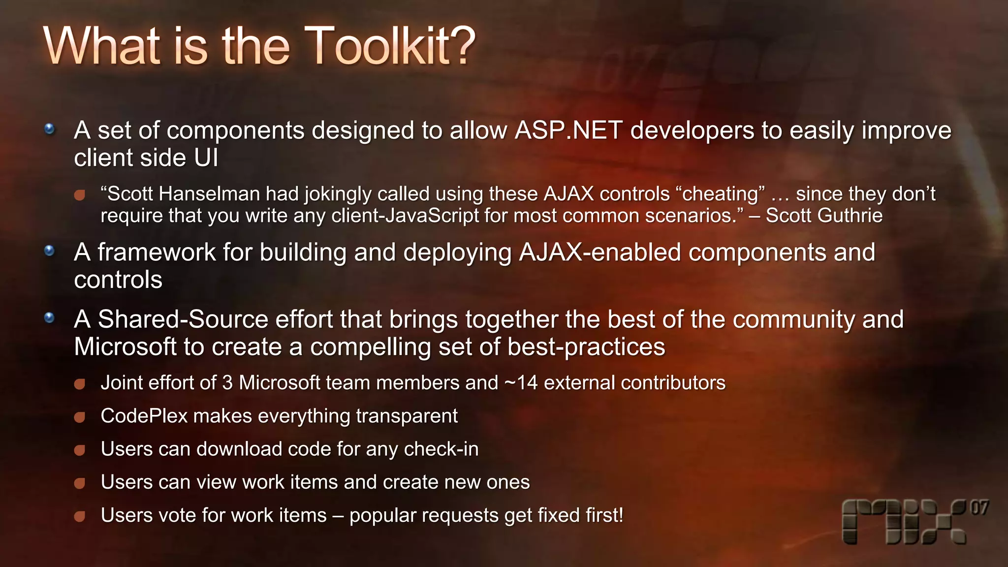 High-Speed Development with the AJAX Control Toolkit